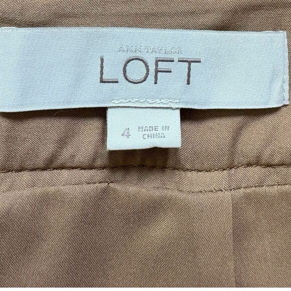 Ann Taylor LOFT Light Brown Sequin Mini Pencil Skirt with Zipper - Picture 5 of 6